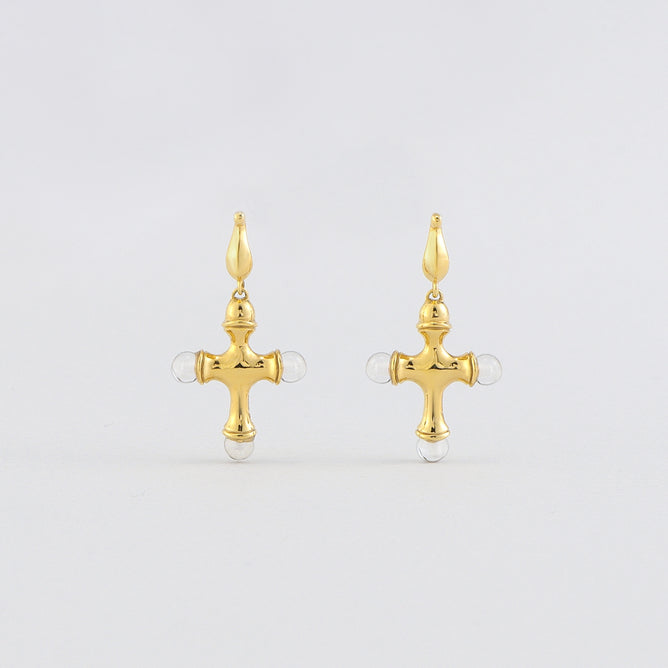 Cross クォーツ ピアス