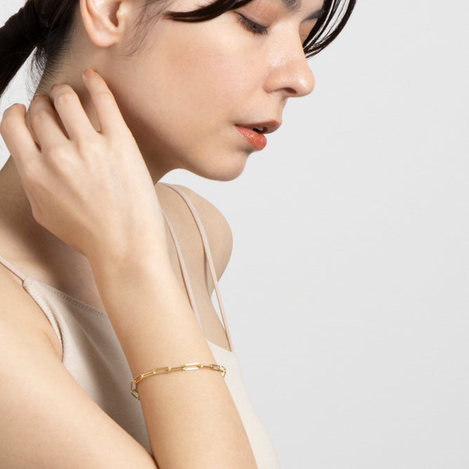 ロングスクエア チェーンブレスレット