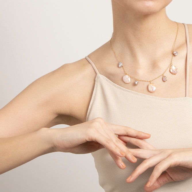 Rose ペタルパール スライドネックレス