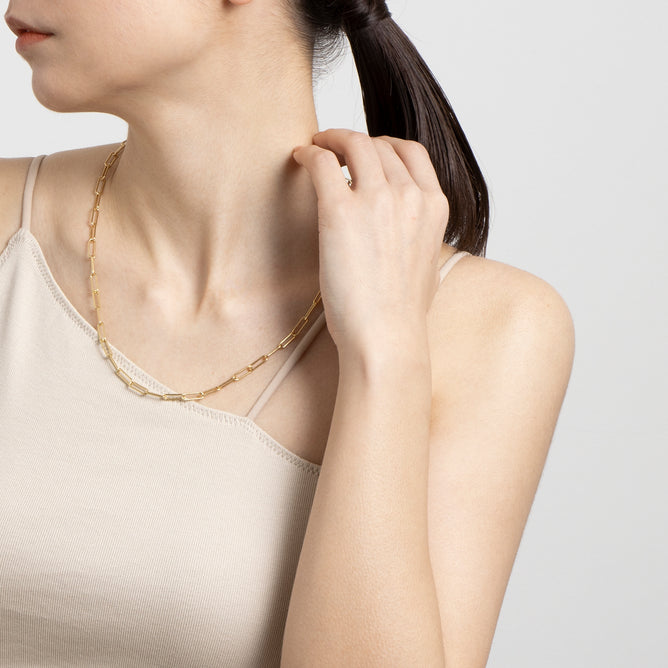 ロングスクエア チェーンネックレス