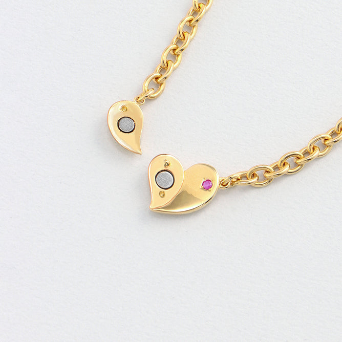 Element -AQUA- ハートモチーフ マグネットクラスプネックレス