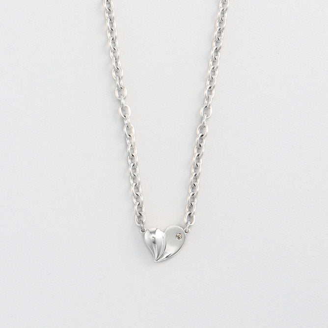 Element -AQUA- ハートモチーフ マグネットクラスプネックレス