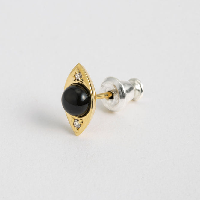 Eye ブラックカルセドニー シングルピアス