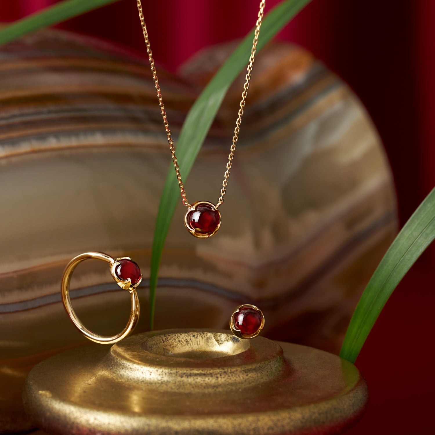 R✴︎H ♦︎14kgfグリーンアンバー・ミントガーネットブレスレット