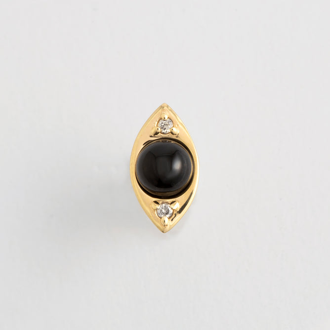 Eye ブラックカルセドニー シングルピアス